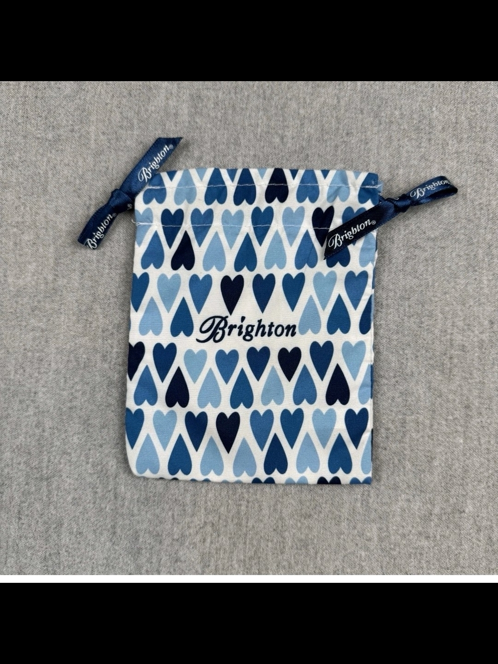 Brighton Blue Heart Pattern Jewelry  Drawstring Pouch